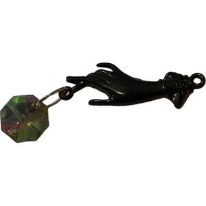 Victorian Style Hand Charm With Crystal Bead Pendant